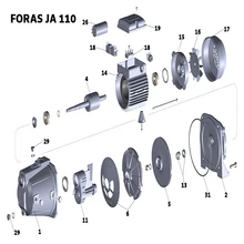 FORAS JA 110 felszíni szivattyú alkatrészei