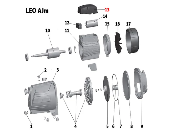 Kapocsház fedél LEO AJm 110L-150L (13. számú)