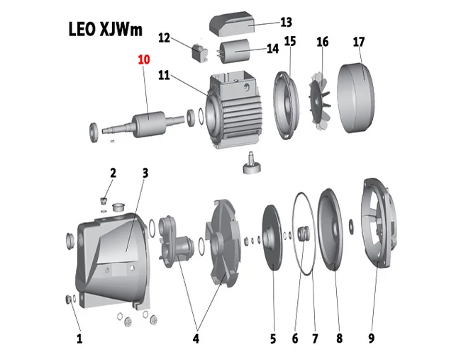 Forgórész LEO XJWm 100/76-140/60-180/51 (10. számú)