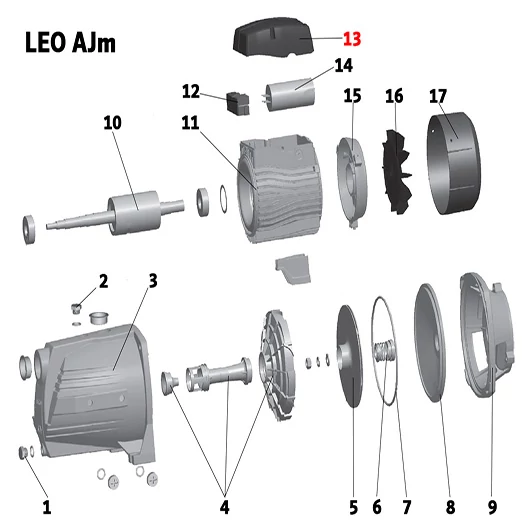 Kapocsház fedél LEO AJm 110L-150L (13. számú)